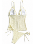 Yellow Crochet Lace Tankini Set