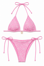 Pink Daisy Bikini Set