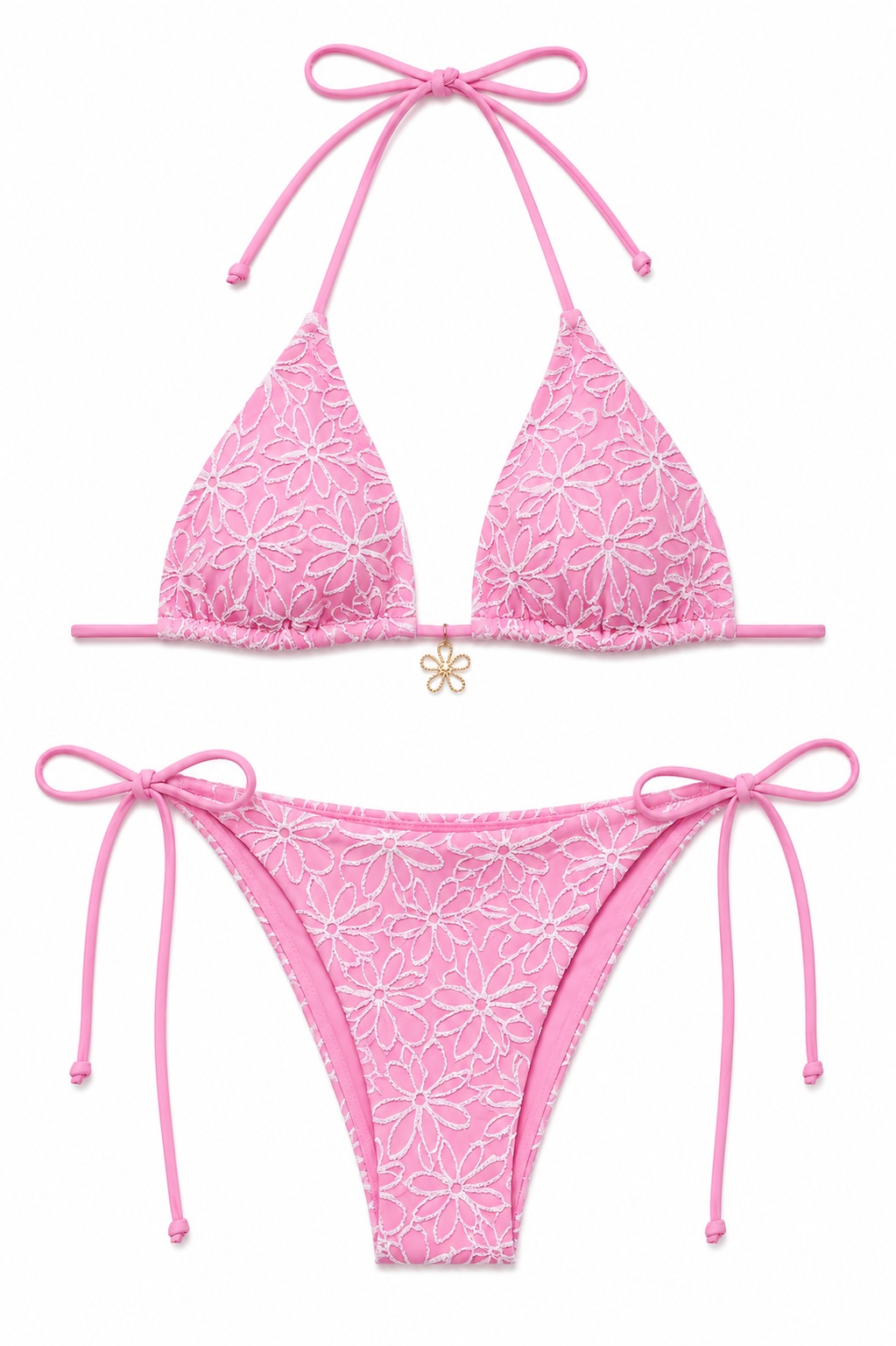 Pink Daisy Bikini Set