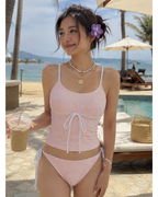 Blush Tide Textured Tankini Set