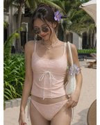 Blush Tide Textured Tankini Set