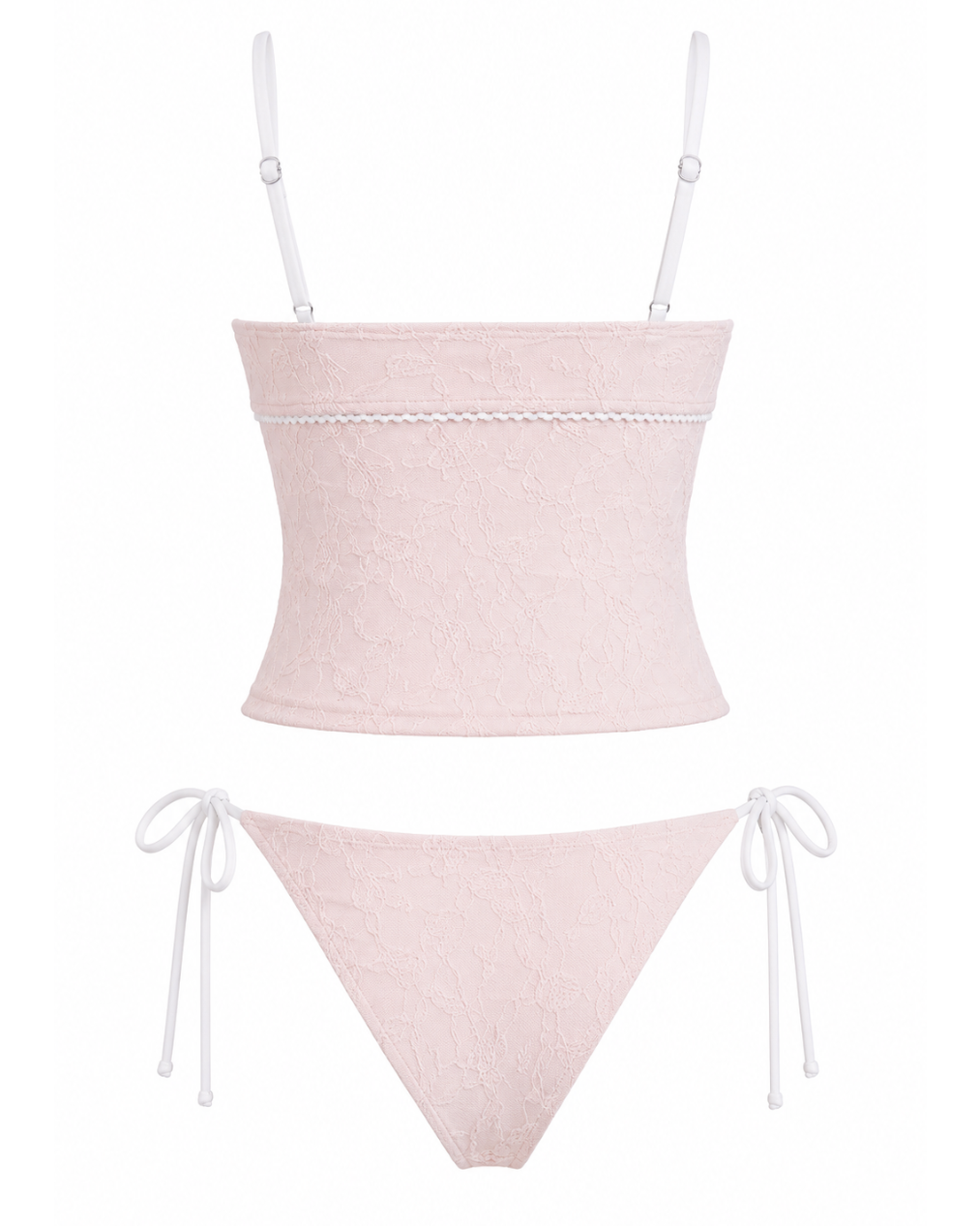 Blush Tide Textured Tankini Set