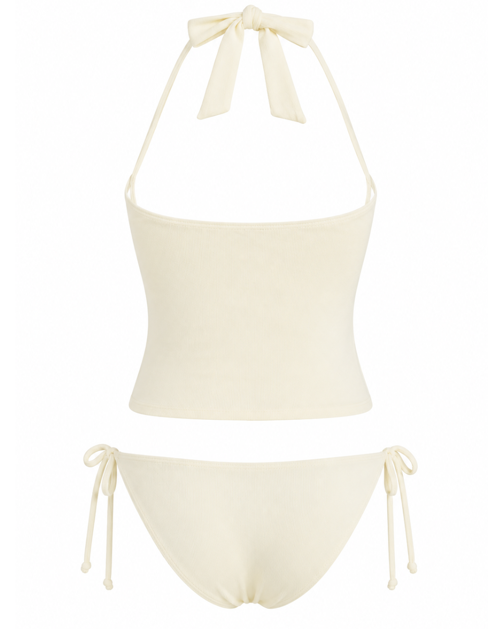 Buttercream Lace Halter Tankini Set