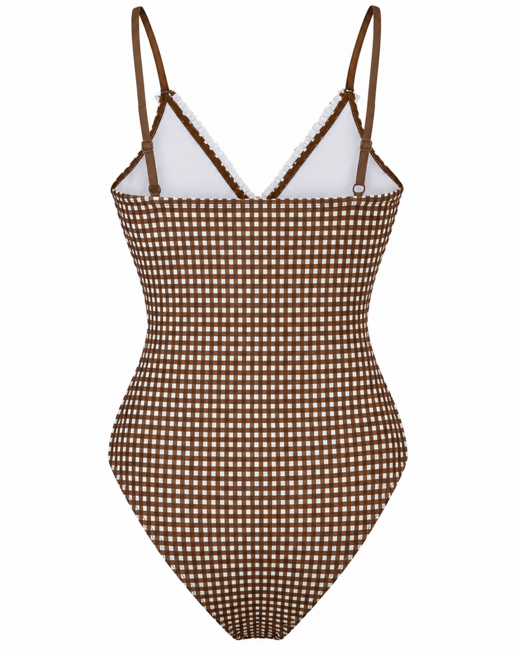 Mocha Gingham One-Piece Swimsuit