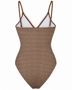 Mocha Gingham One-Piece Swimsuit