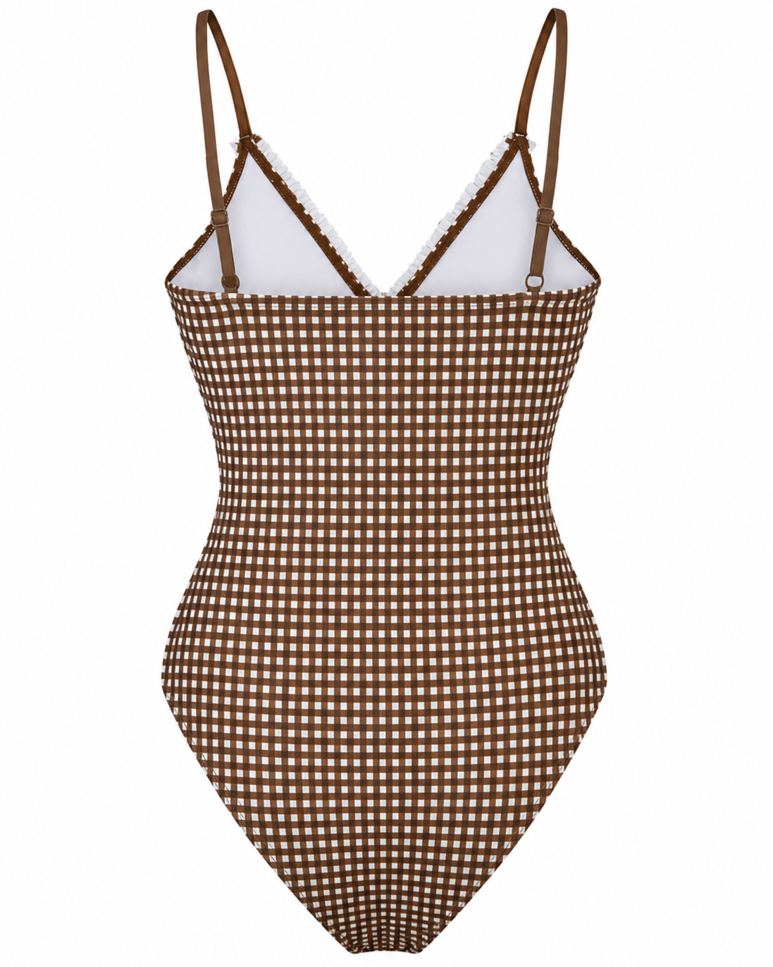 Mocha Gingham One-Piece Swimsuit